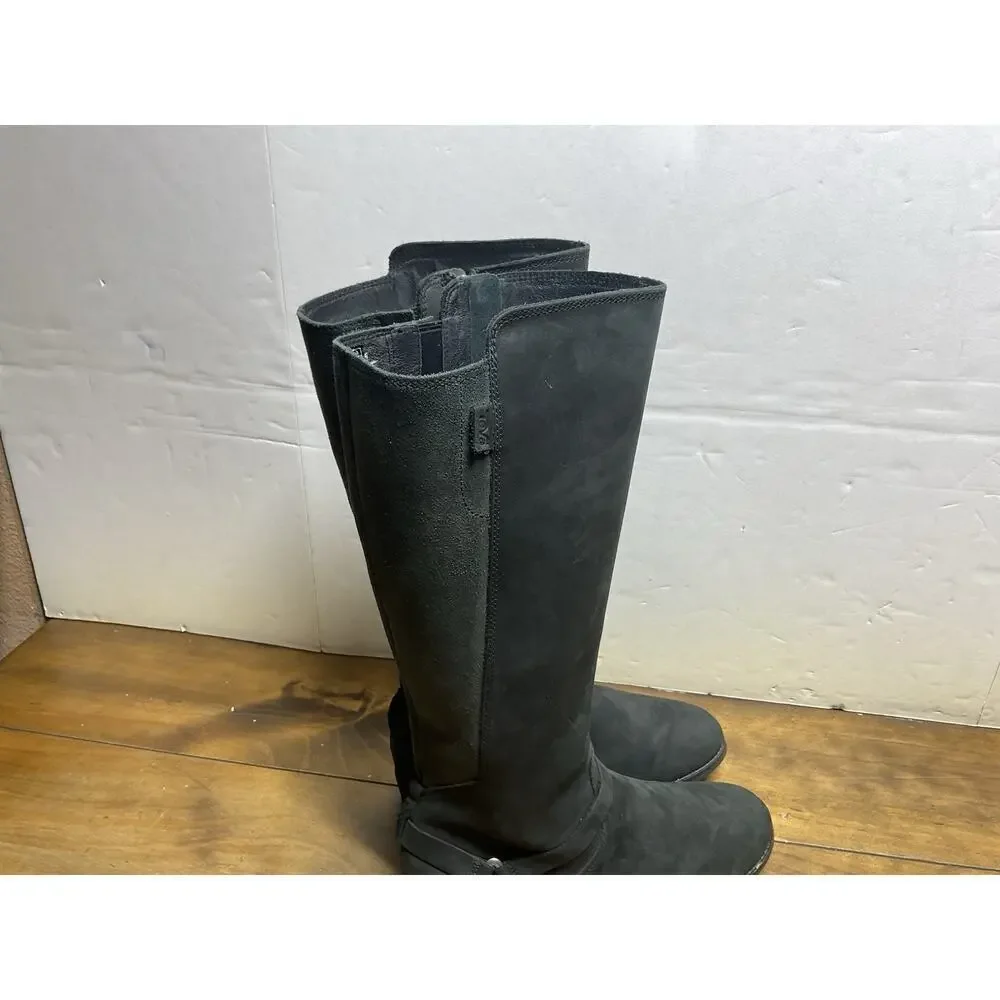 Teva De La Vina Dos Women's Size 9 Tall Black Leather Waterproof 1017143 Boots